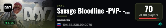 Savage Bloodline -PVP- -HC- -KOS- -LOOT+- live status badge
