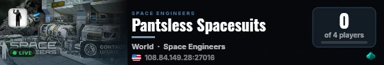 Pantsless Spacesuits live status badge