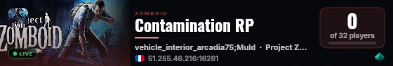 Contamination RP live status badge