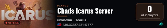 Chads Icarus Server live status badge