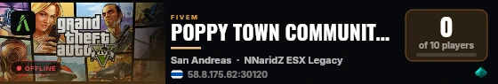 POPPY TOWN COMMUNITY SERVER live status badge