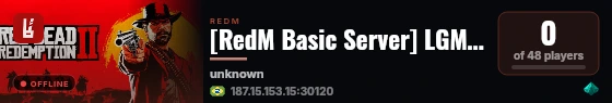 [RedM Basic Server] LGMTestBurt live status badge