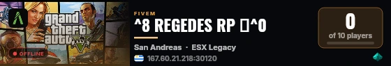 ^8 REGEDES RP 🔥^0 live status badge