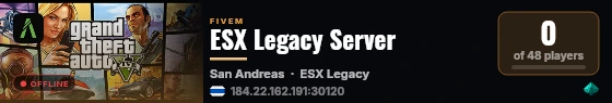 ESX Legacy Server live status badge