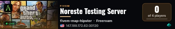 Noreste Testing Server live status badge