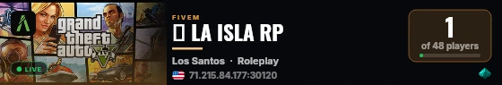 🌴 LA ISLA RP live status badge