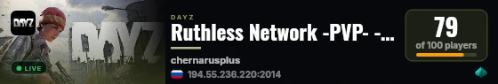 Ruthless Network -PVP- -HC- -NO SAFEZONE- -DISCORD- live status badge