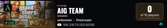 AIG TEAM live status badge
