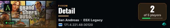 Detail live status badge