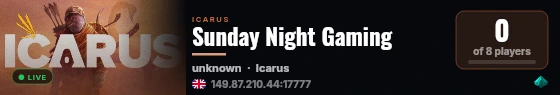 Sunday Night Gaming live status badge