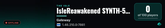IsleReawakened SYNTH-50 test do not join live status badge