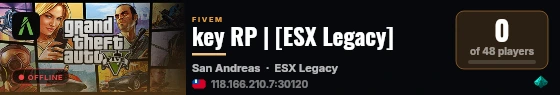 key RP | [ESX Legacy] live status badge