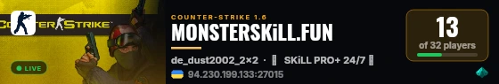 MONSTERSKiLL.FUN live status badge