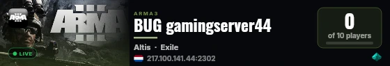 BUG gamingserver44 live status badge
