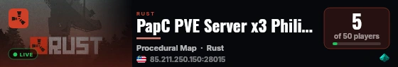 PapC PVE Server x3 Philippines live status badge