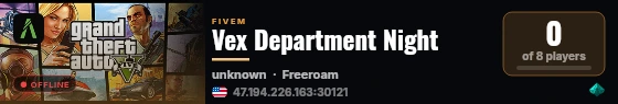 Vex Department Night live status badge