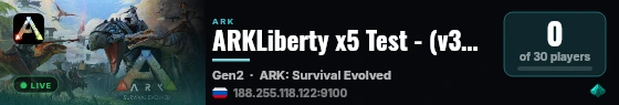 ARKLiberty x5 Test - (v358.24) live status badge
