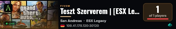 Teszt Szerverem | [ESX Legacy] live status badge