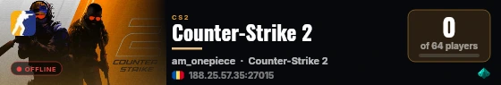 Counter-Strike 2 live status badge