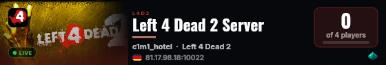 Left 4 Dead 2 Server live status badge