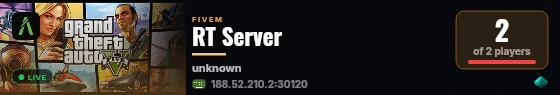 RT Server live status badge