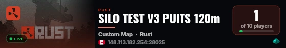SILO TEST V3 PUITS 120m live status badge