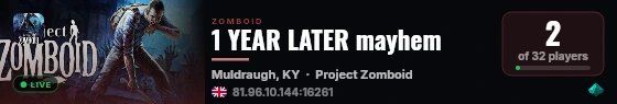 1 YEAR LATER mayhem live status badge