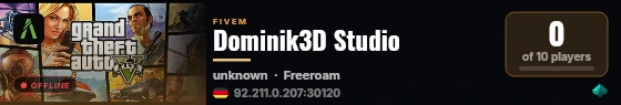 Dominik3D Studio live status badge