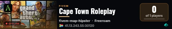 Cape Town Roleplay live status badge