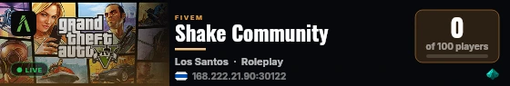 Shake Community live status badge