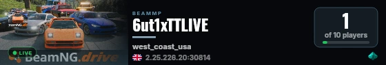 6ut1xTTLIVE live status badge