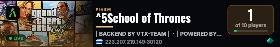^5School of Thrones live status badge