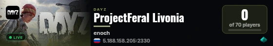 ProjectFeral Livonia live status badge