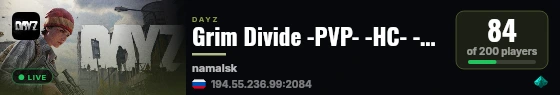 Grim Divide -PVP- -HC- -LOOT+- -NO TRADERS- live status badge