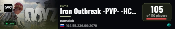 Iron Outbreak -PVP- -HC- -LOOT+- -BASE RAID- live status badge