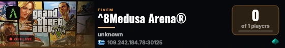 ^8Medusa Arena® live status badge