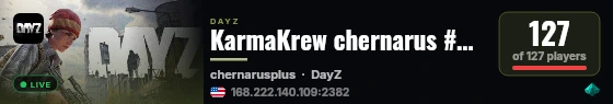 KarmaKrew chernarus #2 EU - SOLO DUO RIO | 1PP |VANILLA + MOD 26.08 live status badge
