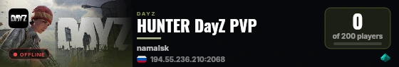HUNTER DayZ PVP live status badge
