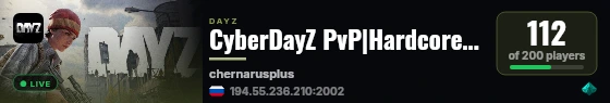 CyberDayZ PvP|Hardcore|Survival live status badge