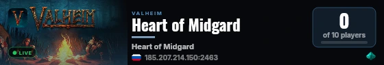 Heart of Midgard live status badge