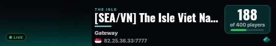 [SEA/VN] The Isle Viet Nam 01 - discord.gg/PVN live status badge