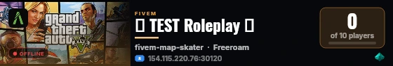 🌐 TEST Roleplay 🌐 live status badge