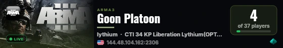 Goon Platoon live status badge