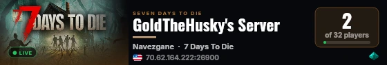 GoldTheHusky's Server live status badge