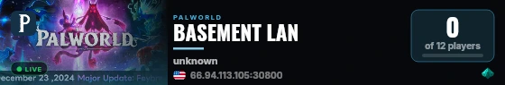 BASEMENT LAN live status badge