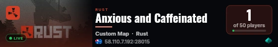 Anxious and Caffeinated live status badge