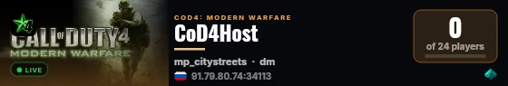 CoD4Host live status badge