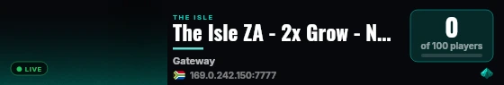 The Isle ZA live status badge