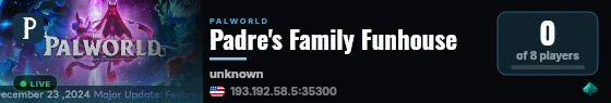 Padre's Family Funhouse live status badge