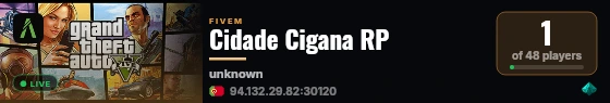 Cidade Cigana RP live status badge